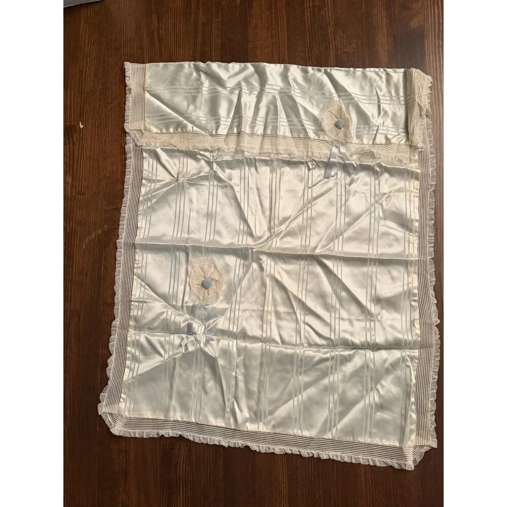 2 Piece Vintage Crib Lace Blanket Play Mat Pillow Hand Made